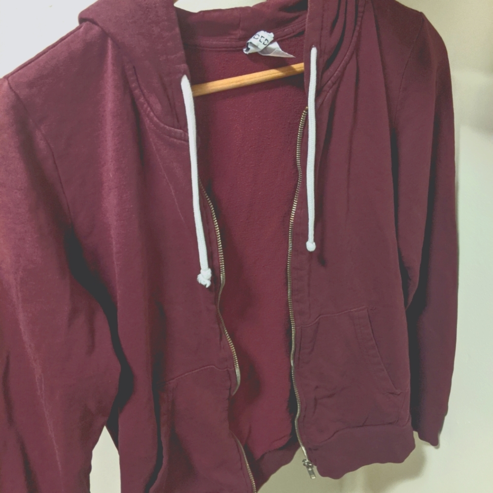 Maroon zip-up hoodie